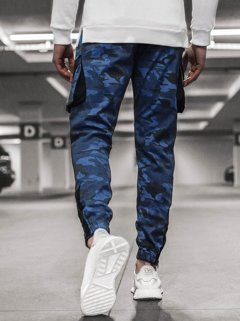 Moške hlače jogger mornarsko modre-maskirne OZONEE A/705