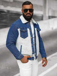 Moška jeans jakna šerpa modra OZONEE NB/MJ533BZ