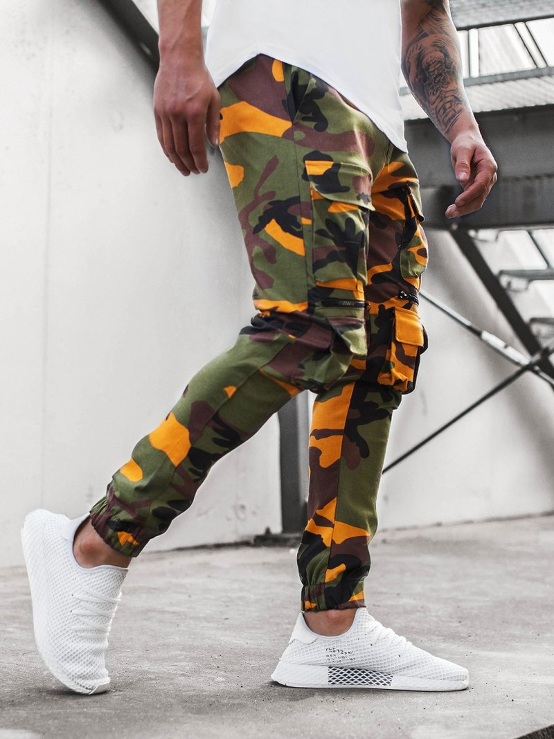 Moške hlače chino jogger rumene-kaki OZONEE G/2787