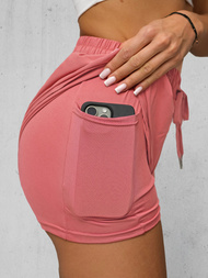 Ženske športne kratke hlače temno-koralne OZONEE JS/XY24015S