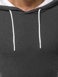 Moška jopa s kapuco grafitna  OZONEE O/1252