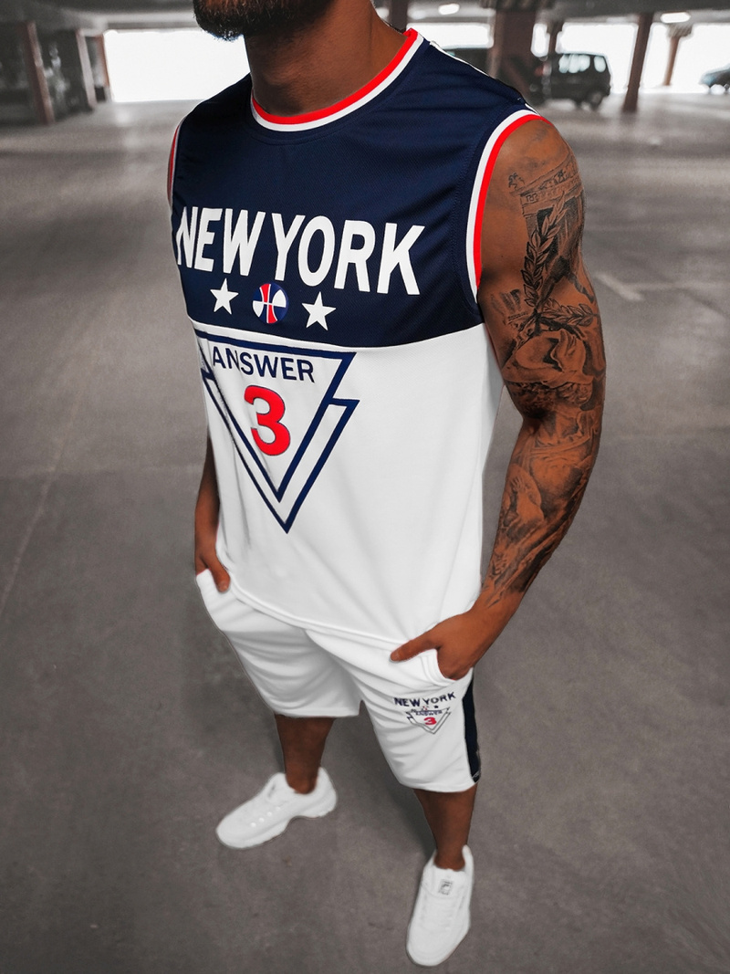 Moški košarkarski komplet beli OZONEE JS/68C10169Z