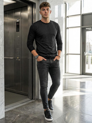 Moške kavbojke Črne OZONEE O/JK2918Z