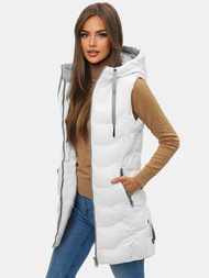 Ženski brezrokavnik s kapuco bela OZONEE N/7042