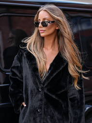 Ženska krznena zimska jakna črna OZONEE JS/11Z8250