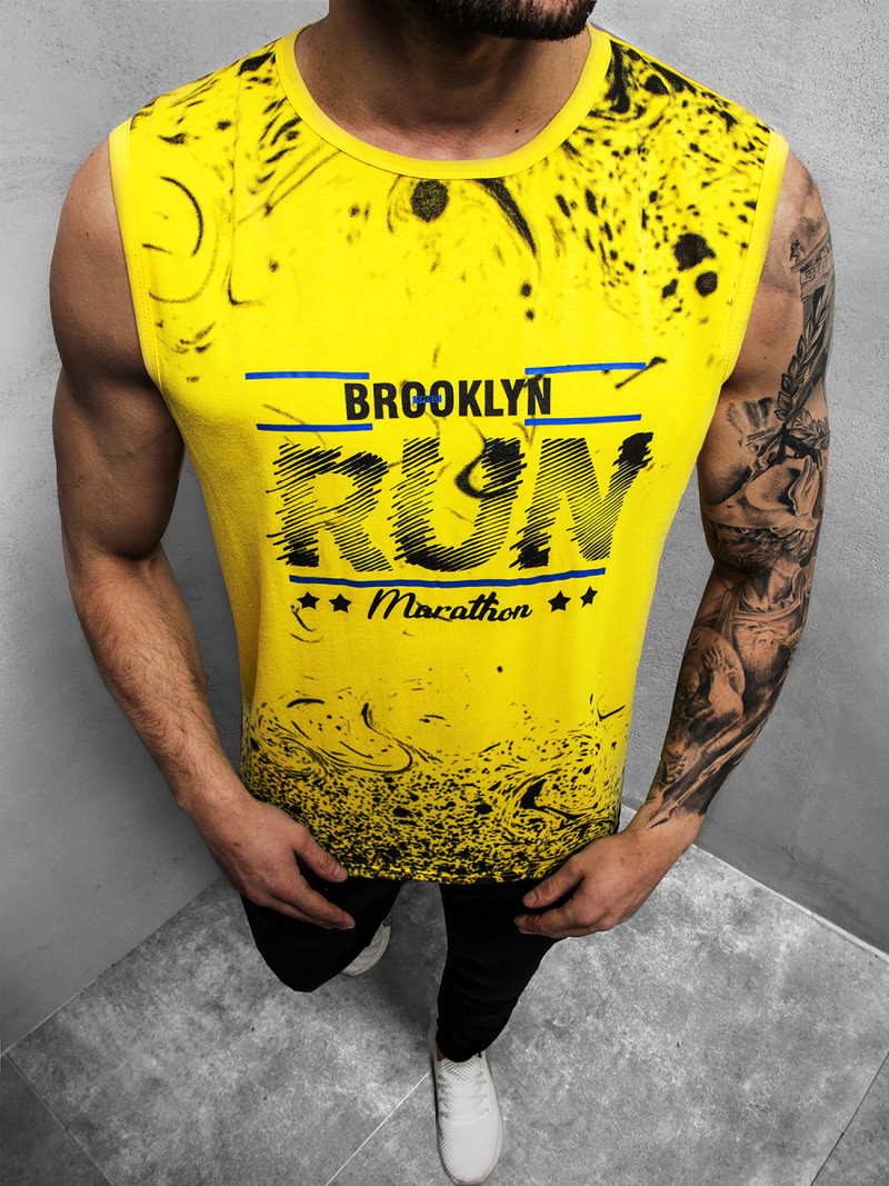 Moška majica brez rokavov rumena OZONEE JS/KS2075Z