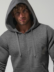 Moška jopa s kapuco temno-siva OZONEE JS/2008
