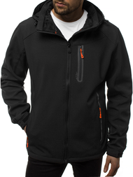 Moška softshell jakna s kapuco črno-oranžna OZONEE GE/12269Z