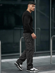 Moške kavbojke grafitne OZONEE O/KK2828/5Z