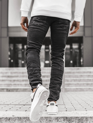 Moške kavbojke jogger črne OZONEE V/1976