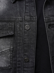 Moška jeans jakna šerpa črna OZONEE NB/MJ521N