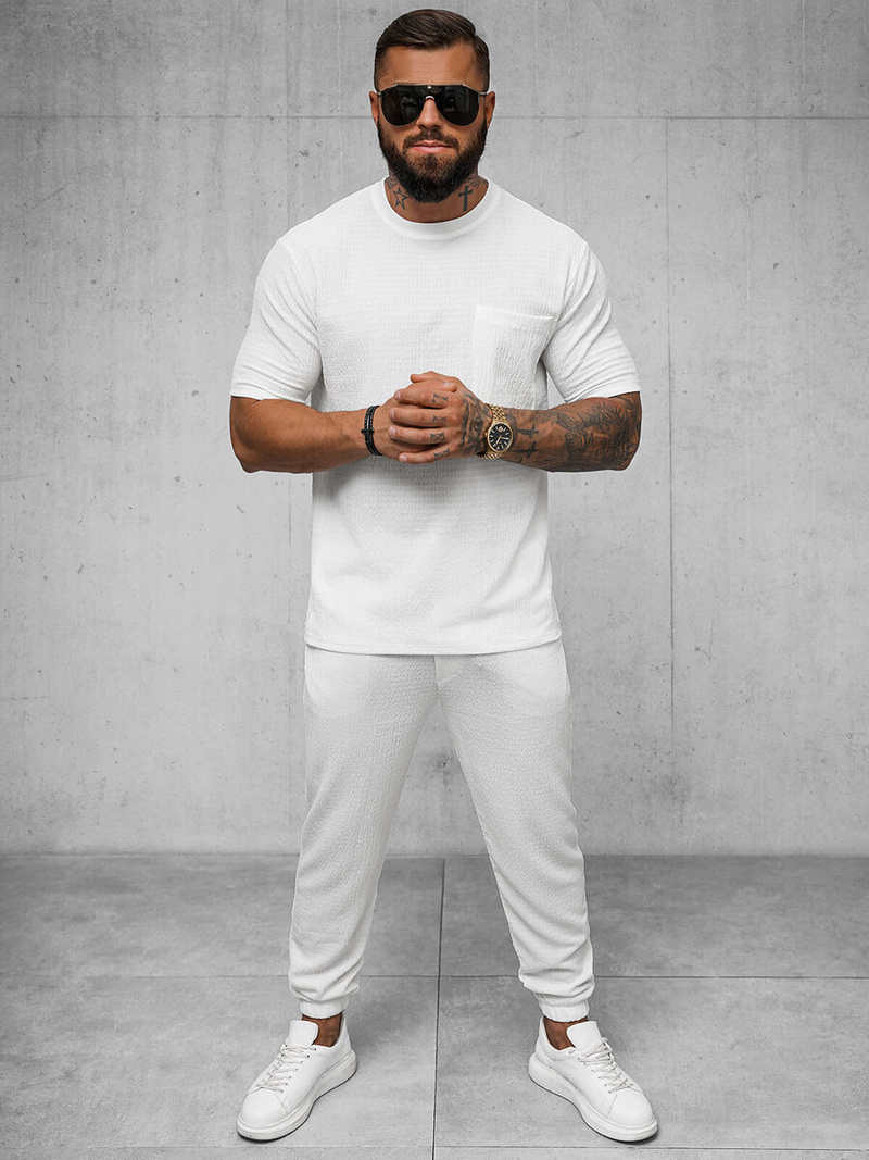 Moške športne hlače bele OZONEE O/K960SP