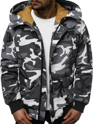 Moška zimska jakna maskirno-grafitna OZONEE JS/2019005