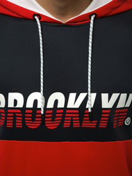 Moška jopa s kapuco mornarsko modro-rdeča OZONEE JS/DD20127