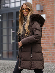 Ženska zimska jakna čokolada OZONEE JS/16M9059/158