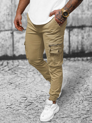 Moške Hlače Chino Jogger Bež OZONEE NB/MP0201K