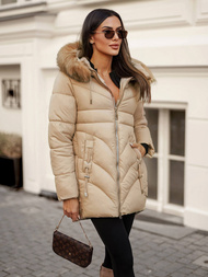 Ženska zimska jakna bež OZONEE JS/5M3257/62