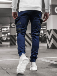 Moške hlače chino jogger mornarsko modre OZONEE G/11132