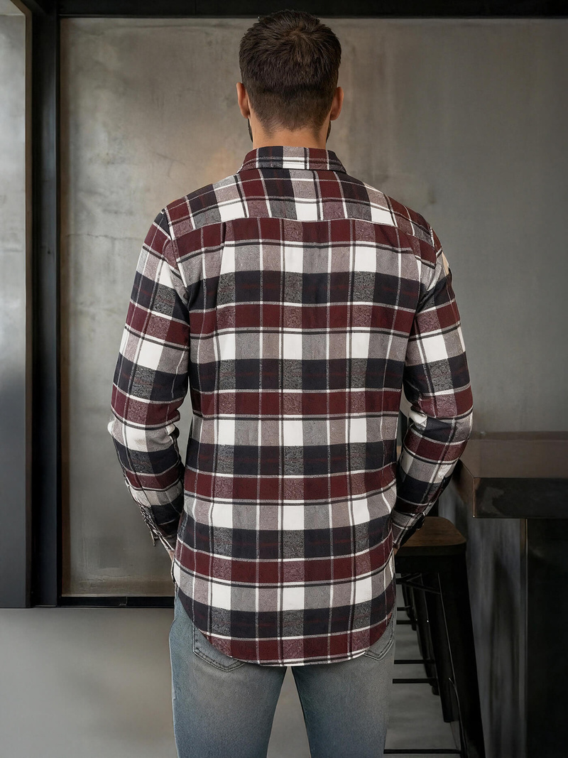 Elegantna moška srajca bordo OZONEE V/V174Z