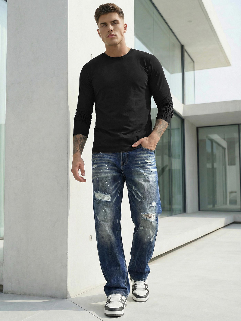 Moške Kavbojke modre OZONEE O/KK2885Z