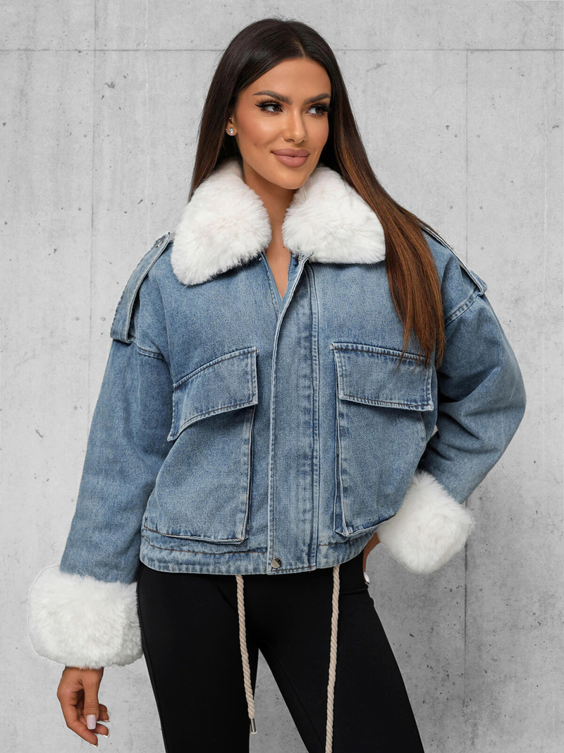 Ženska jeans jakna modra OZONEE JS/11Z8219Z