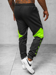 Moške športne hlače črno-zelene OZONEE JS/8K170