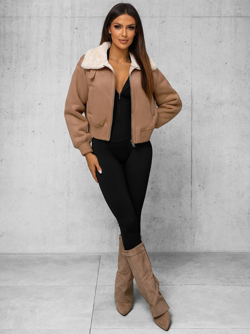 Ženska jakna bež OZONEE O/81326Z