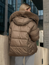 Ženska jakna temno bež OZONEE O/16M9179/84Z