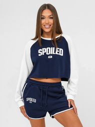 Ženski dvodelni komplet trenirka mornarsko modro-beli OZONEE JS/M58631AB