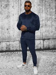 Moška trenirka iz velurja mornarsko modra OZONEE JS/8C1167/25