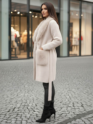 Ženski plašč bež OZONEE JS/53M5200/155Z