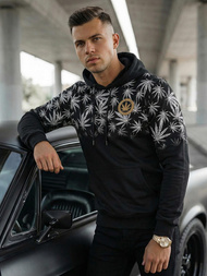 Moška jopa s kapuco črna OZONEE O/B272Z