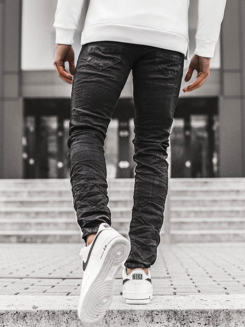 Moške kavbojke jogger črne OZONEE V/1976