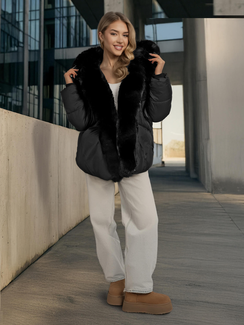 Ženska jakna črna OZONEE O/16M9179/392Z