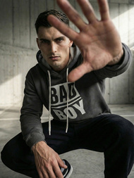 Moška jopa s kapuco grafitna OZONEE JS/65B3909/5Z