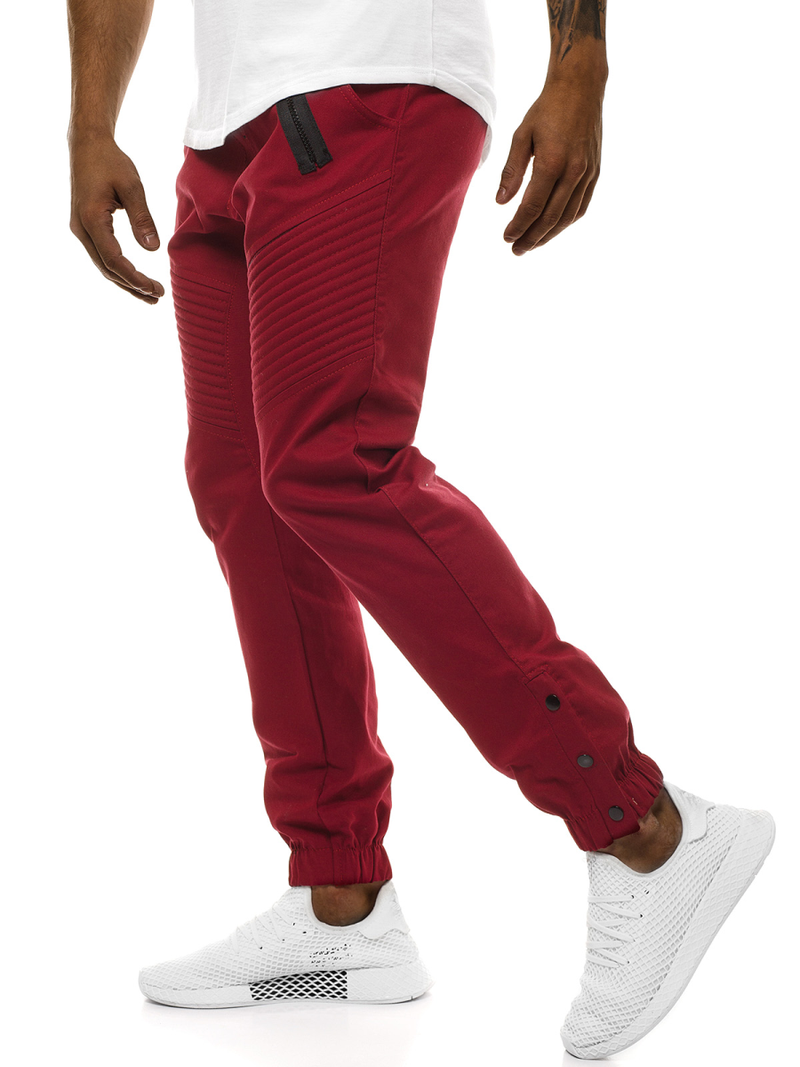 Moške hlače chino jogger bordo OZONEE A/0952