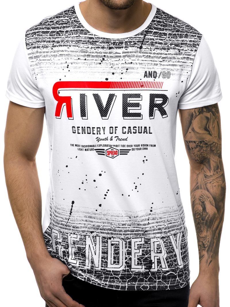 Moška majica bela OZONEE JS/SS10960