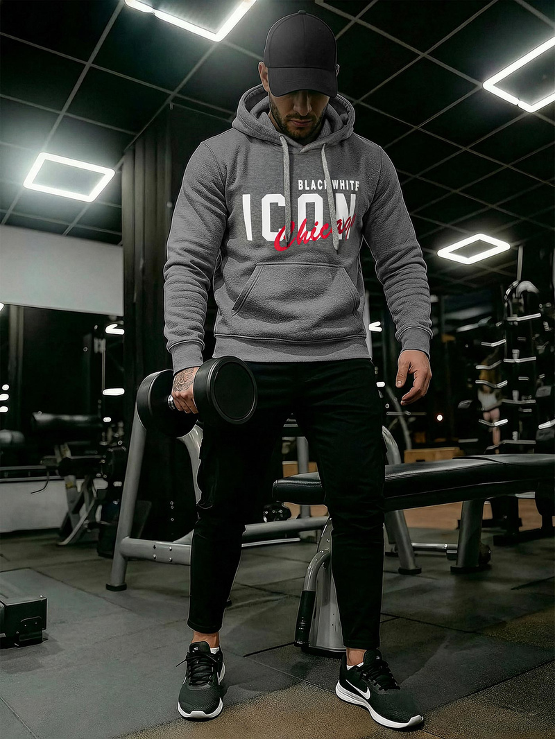 Moška jopa s kapuco grafitna OZONEE JS/8B1736/5