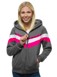 Ženska jopa z zadrgo grafitna OZONEE JS/KSW3004