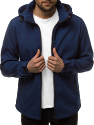 Moška softshell jakna s kapuco mornarsko modra OZONEE JS/56008Z