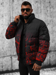 Moška zimska jakna črno-rdeča OZONEE JS/27M8102