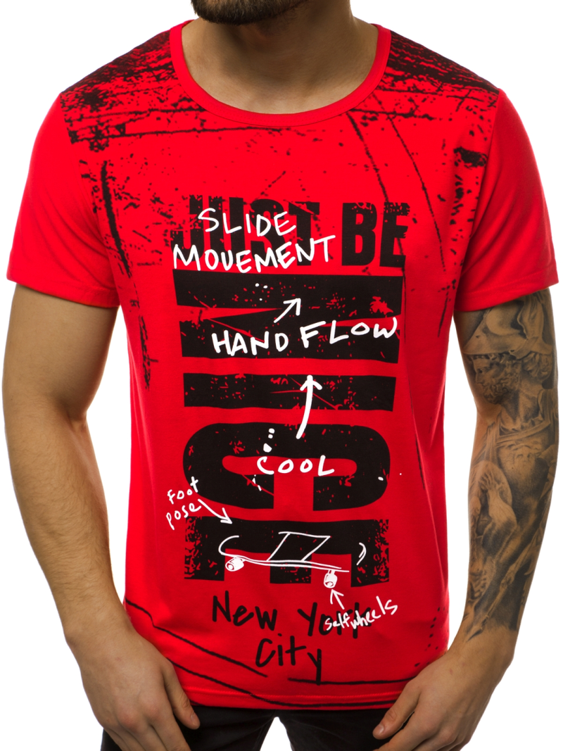 Moška majica rdeča OZONEE JS/KS1983