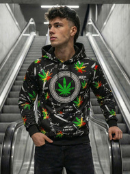 Moška jopa s kapuco črna OZONEE O/B269Z