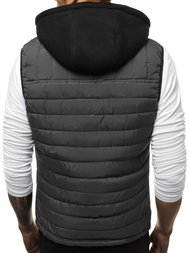 Moški brezrokavnik s kapuco grafitni OZONEE N/6102