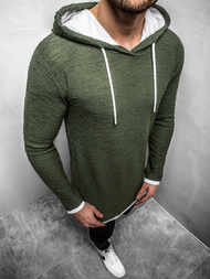 Moška jopa s kapuco temno-zelena OZONEE O/1252Z