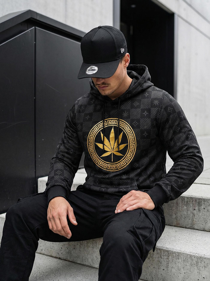 Moška jopa s kapuco črna OZONEE O/B265Z