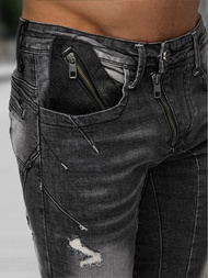 Moške kavbojke Črne OZONEE NB/MP0045NZ