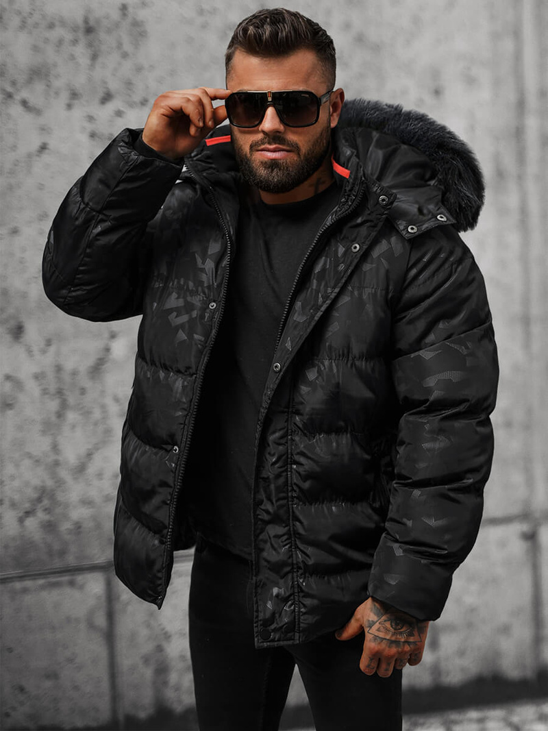 Moška zimska jakna črna OZONEE JS/27M8109