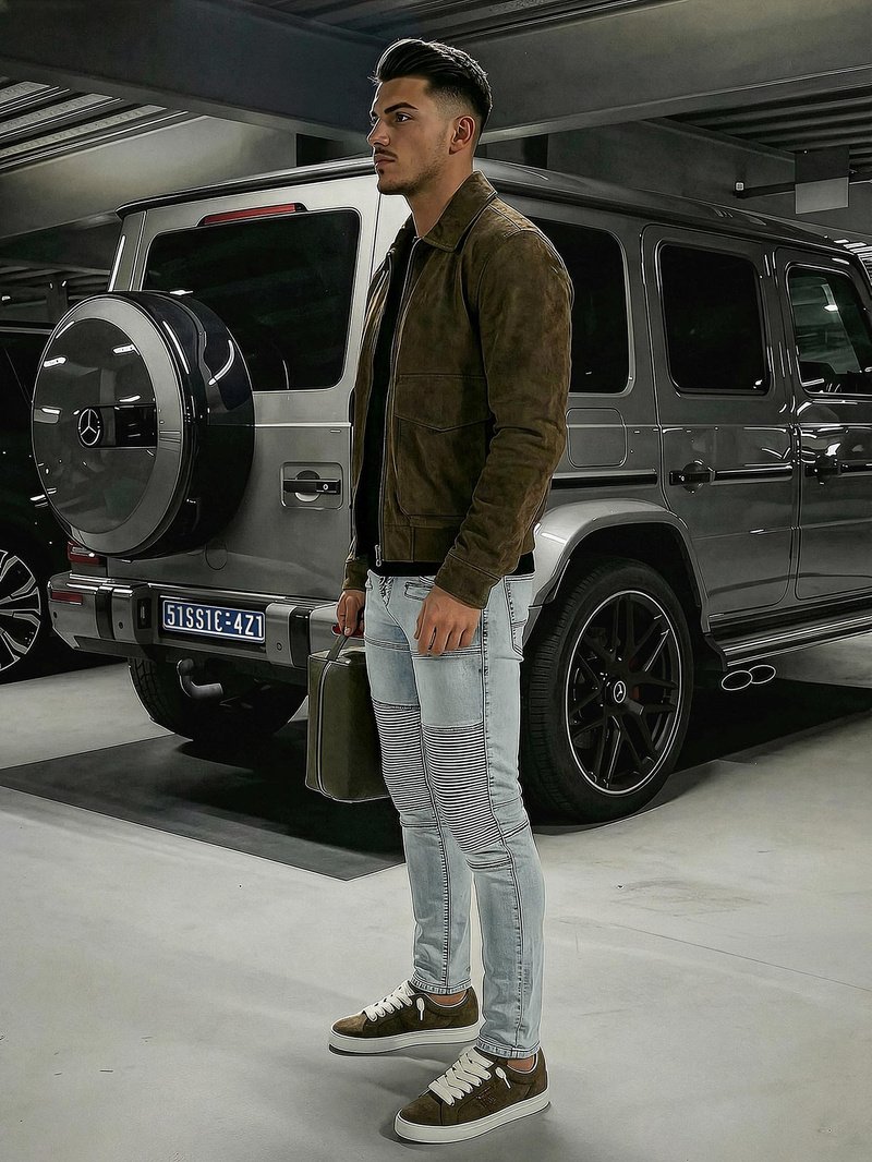 Moške kavbojke Svetlomodre OZONEE O/EM8889Z