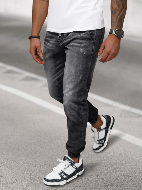 Moške kavbojke jogger črne OZONEE NB/MP0135N